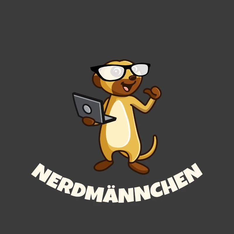 Nerd Erdmännchen mit Brille und Notebook Geschenk
