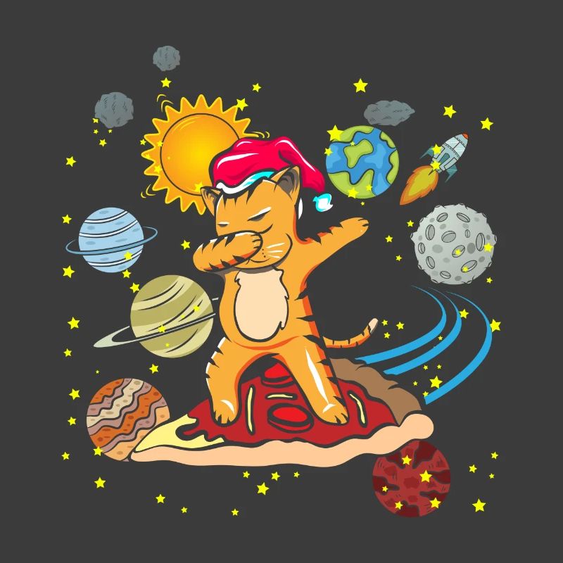 Dabbing cat DAB pizza space gift space
