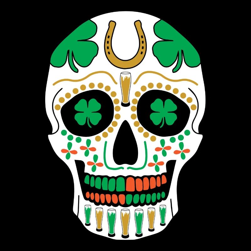 St. Patricks Day Sugar Skull Shamrock Bier Parade