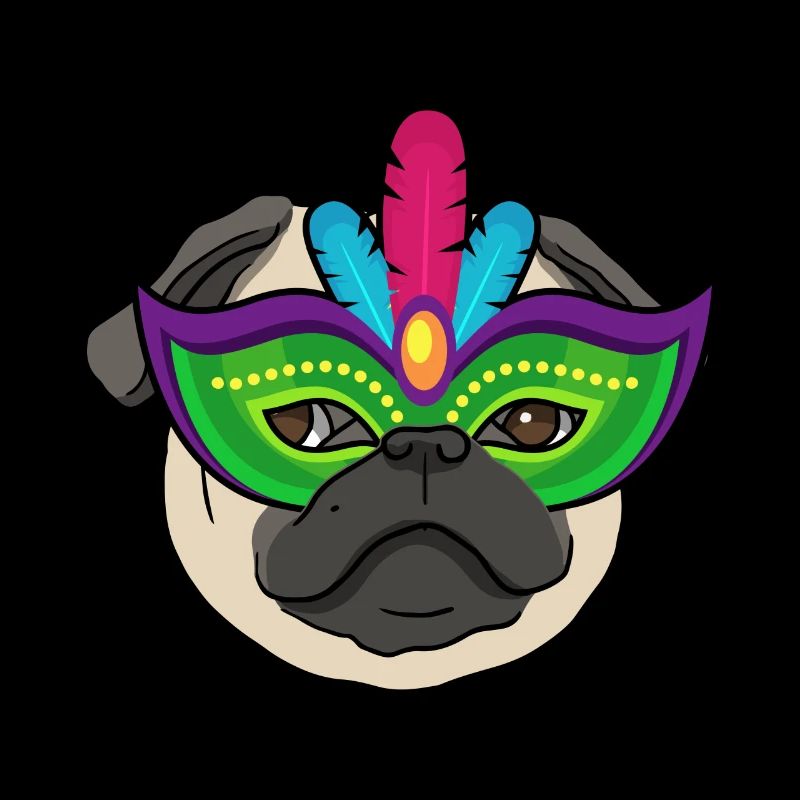 Ich liebe Mops Geschenk Karneval Fasching Mardi Gr