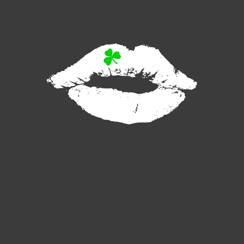 baiser de rouge à lèvres blanc avec trèfle St. Patrick
