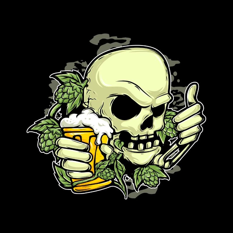 Hops beer skull