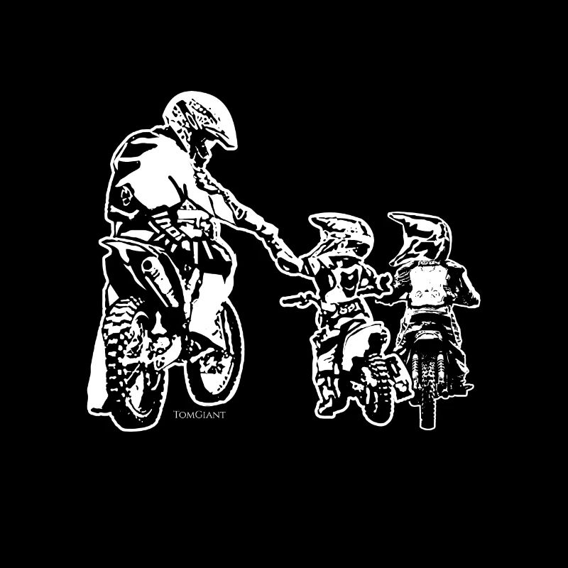 Biker Dad and Two Kids