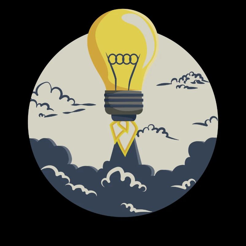Light bulb rocket, for entrepreneurs and startups