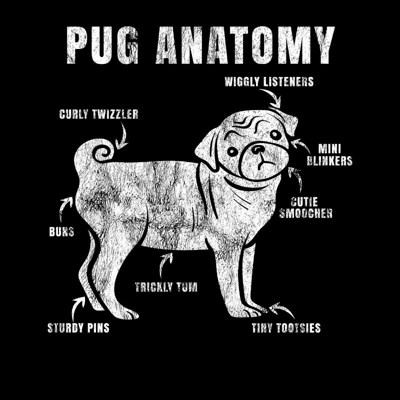 Pug Anatomy Geschenk Mops Shirt Hund