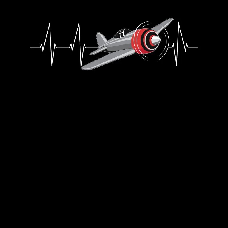 Airplane heartbeat pilot flying ECG gift