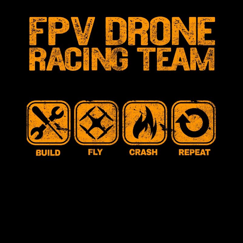 FPV Drone Build Fly Crash Repeat Geschenk Copter