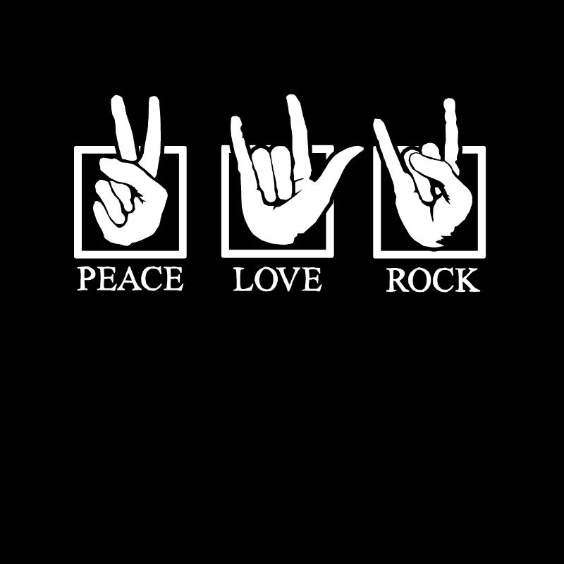 Gebärdensprache Shirt Geschenk Taub Peace Rock