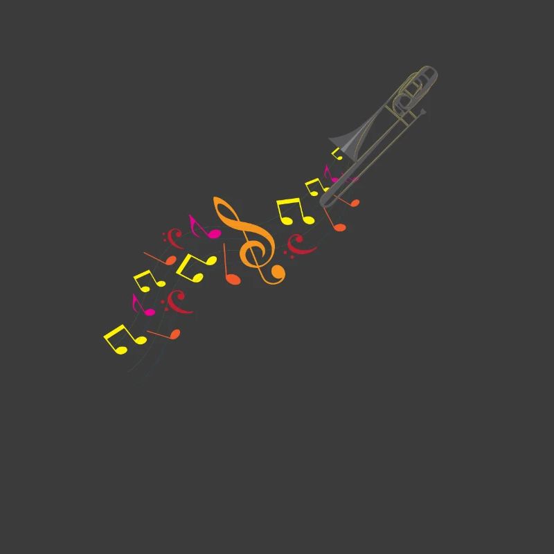 Trombone And Musical Notes