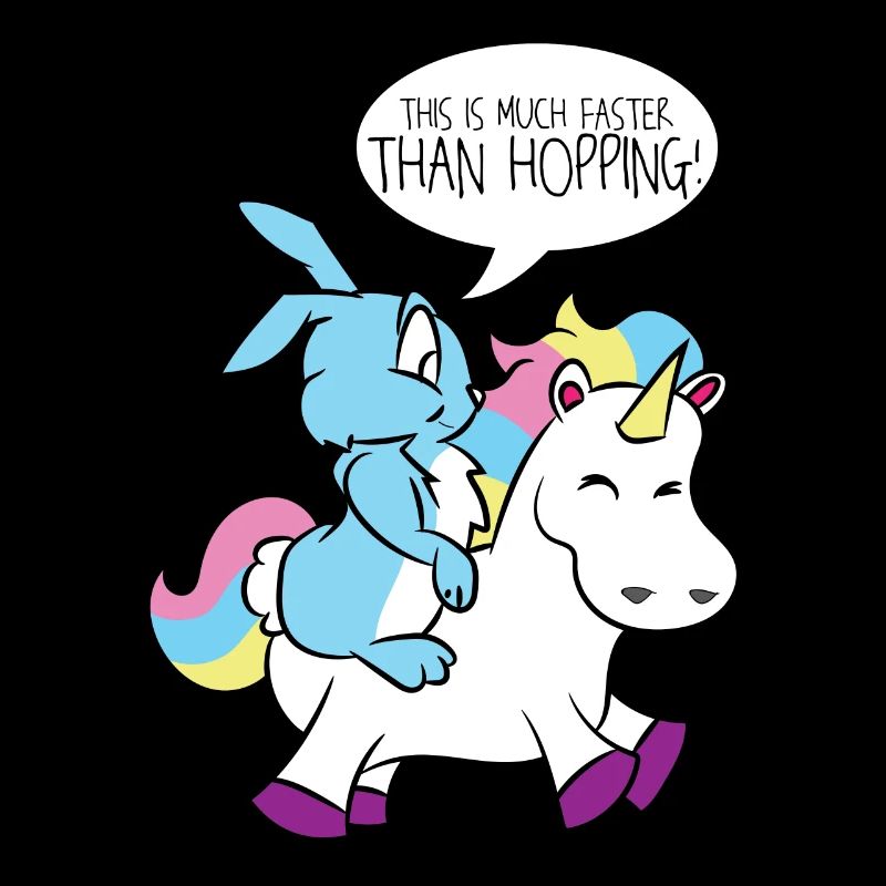 Faster than hopping rabbit unicorn gift