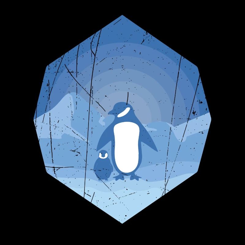 Pingouin mère avec bébé pingouin - design