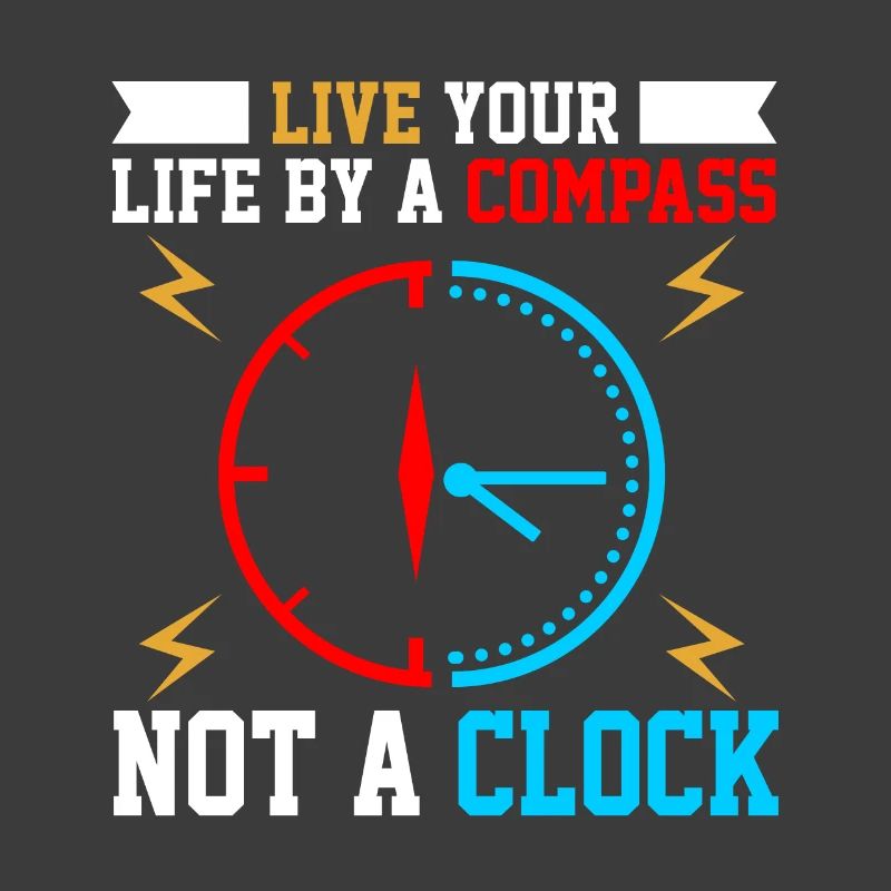 Wisdom Clock with Compass Motif