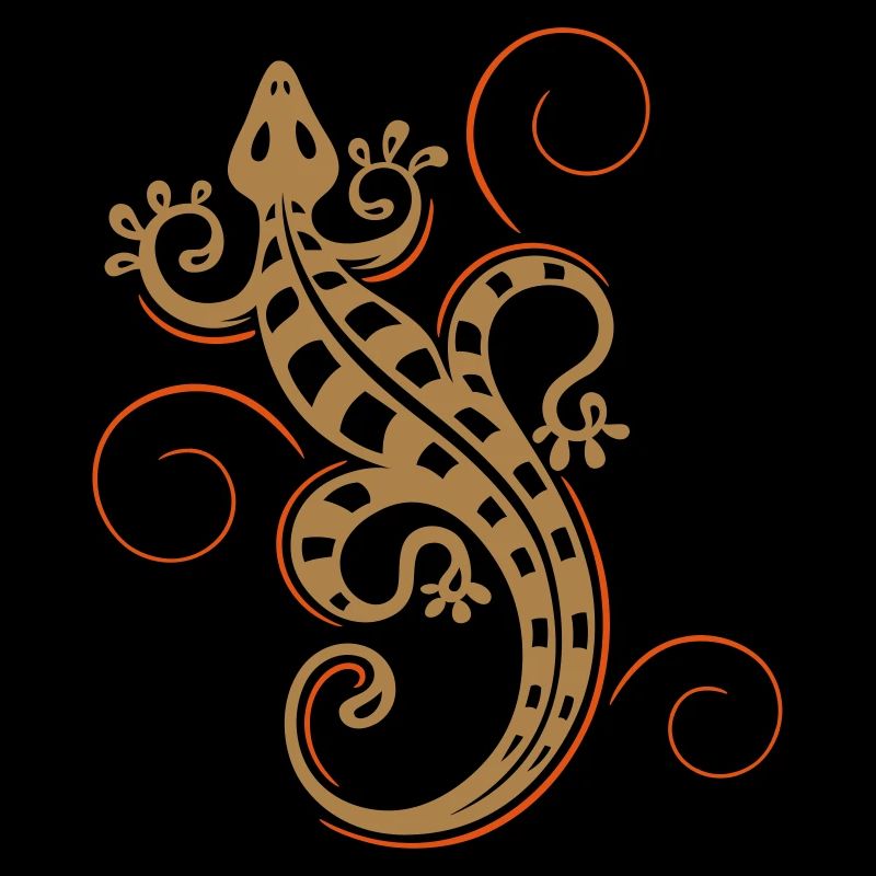 Big lizard, tribal and tattoo style.