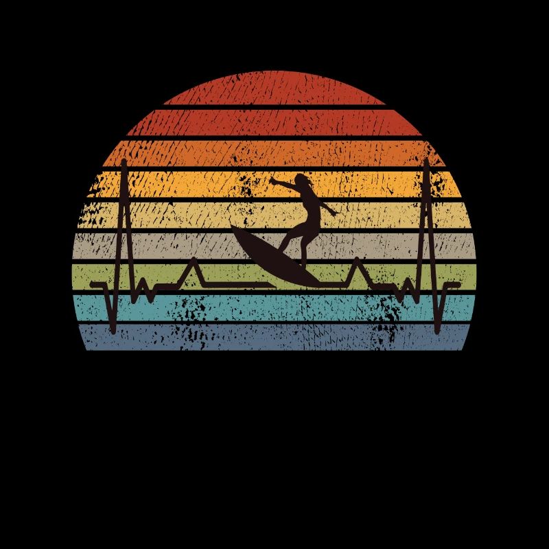 Surfing Surf Retro