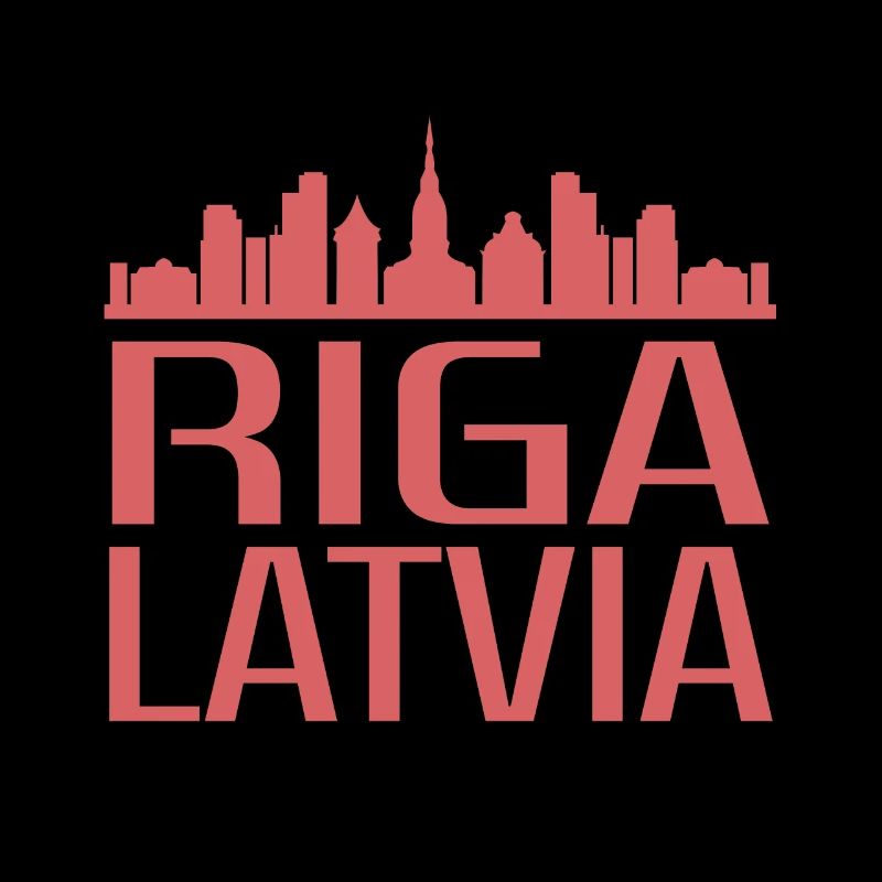 Stilvolle Riga Skyline Illustration