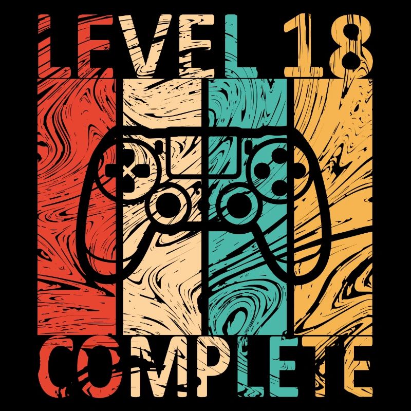 Level 18 completed 18. Geburtstag Gamer Geschenk
