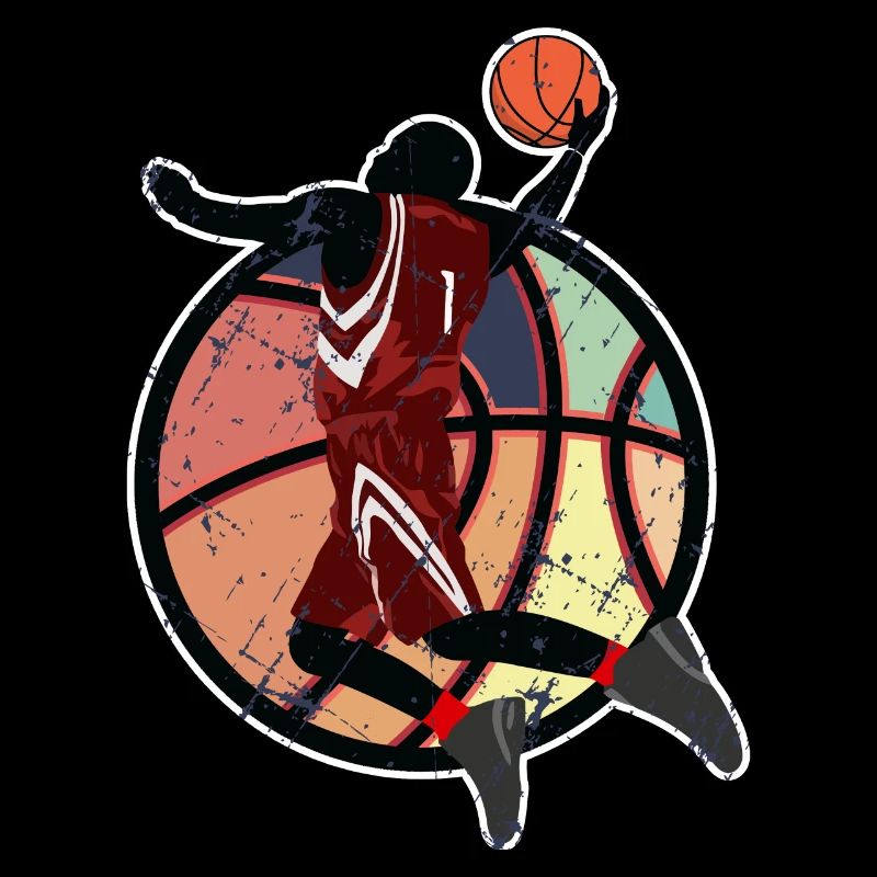 Conception de joueur de basket-ball de basket-ball rétro