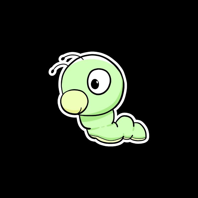 Grüner Wurm Cartoon