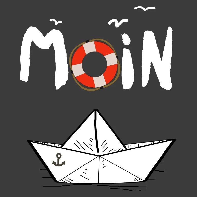 Moin Möwen Rettungsring Papierboot Schiff