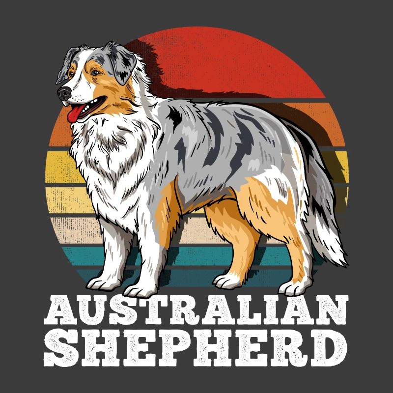 Australian Shepherd Aussie Retro