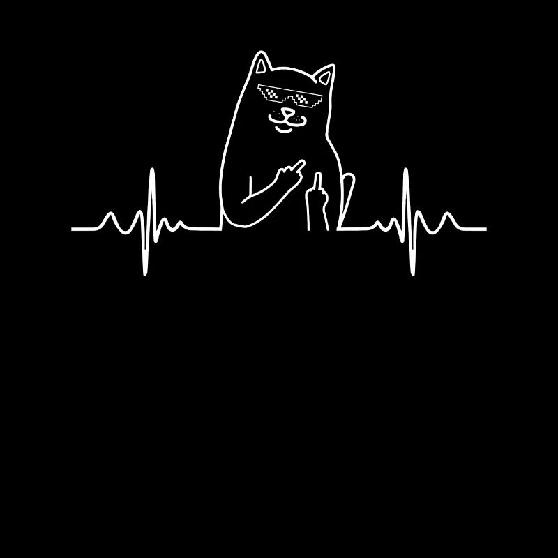 Cadeau cool de battement de coeur de doigt du milieu de chat