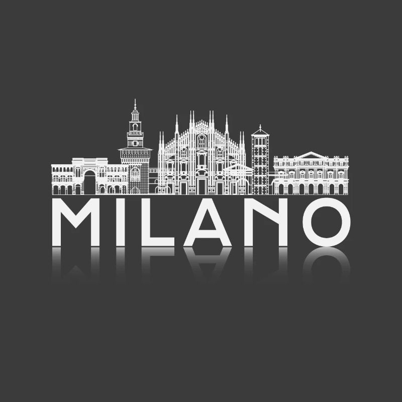Milano Skyline Silhouette Reflection