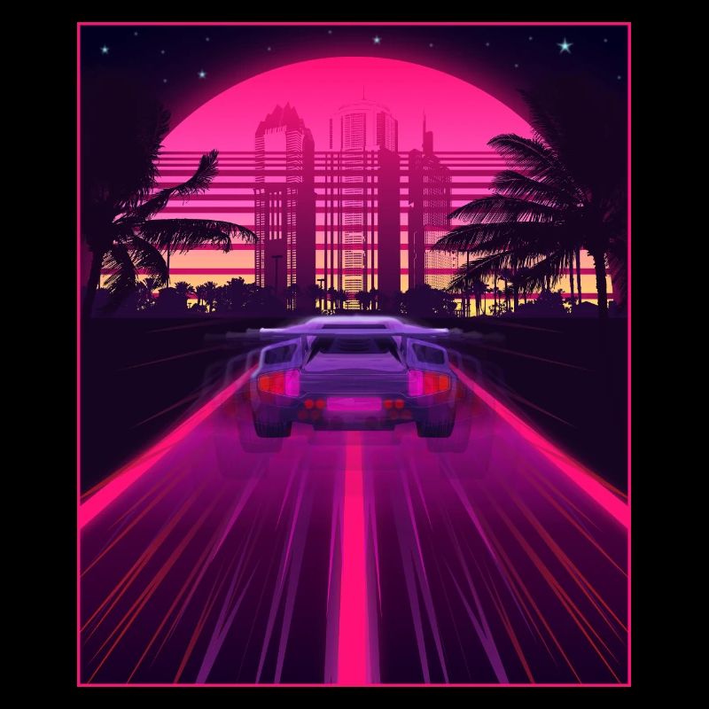 Synthwave Aesthetic Retro Vaporwave 80er 90er Auto