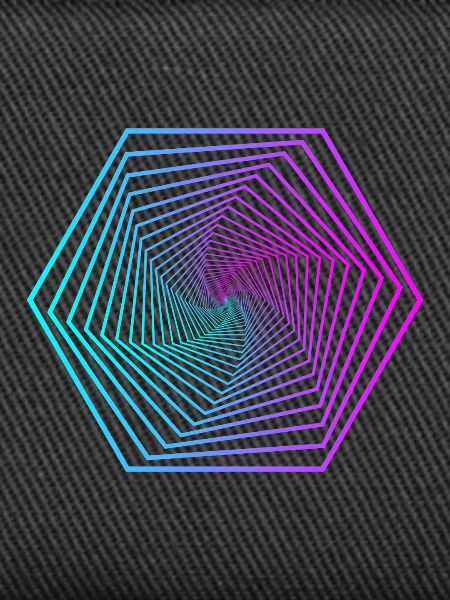 Neon Polygon Spiral Gradient