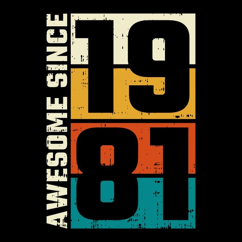 Vintage 1981 Birthday Retro Awesome Gift