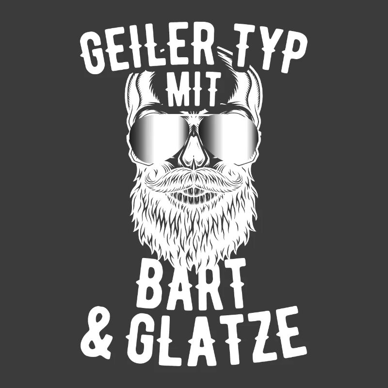 Geiler Typ Mit Bart & Glatze Glatzkopf Bartträger