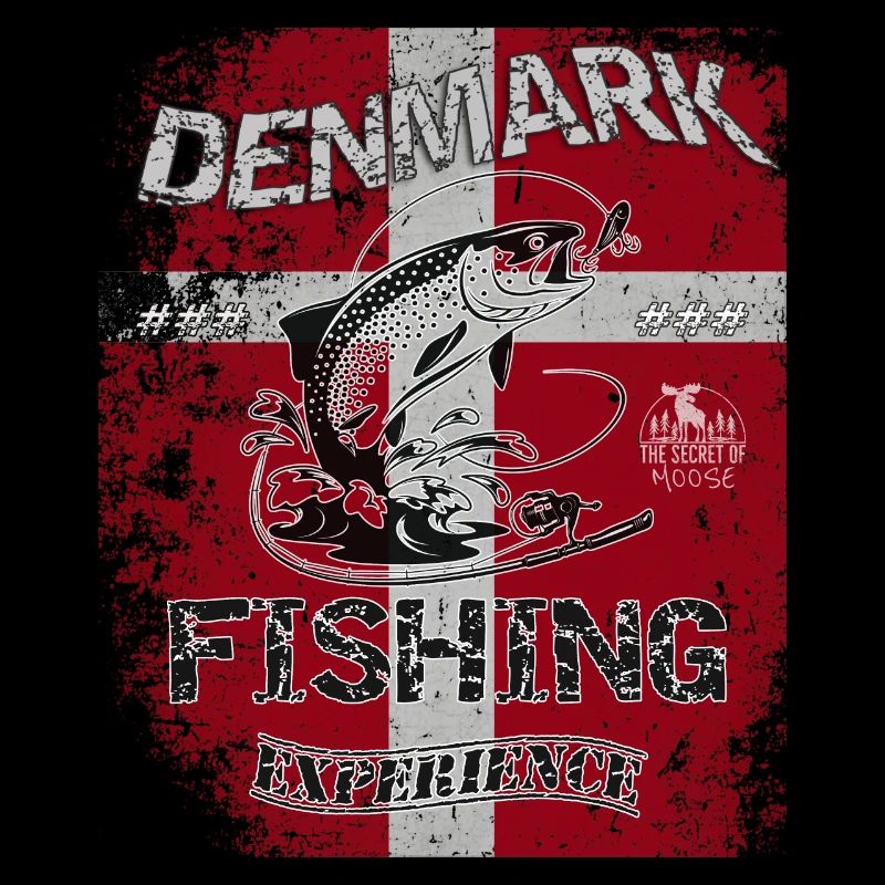 Danemark drapeau de pêche pêche poisson design