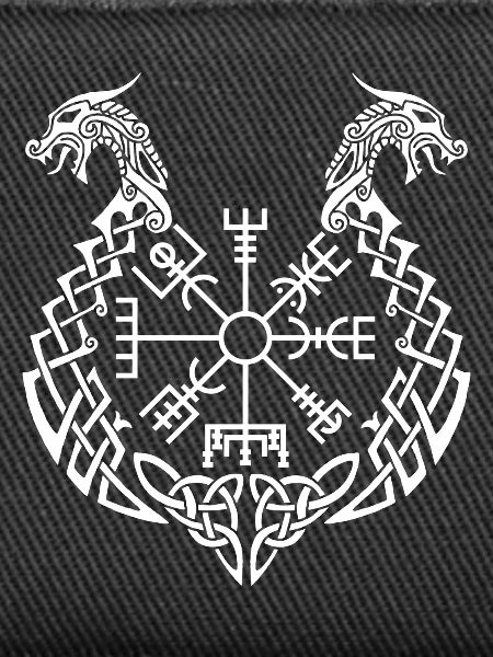 Weißer Drache und Wikingerkompass