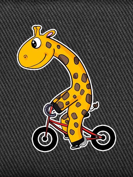 Giraffe on bike