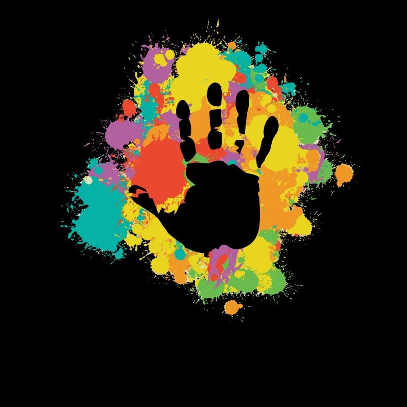 Handprint With Colorful Frame