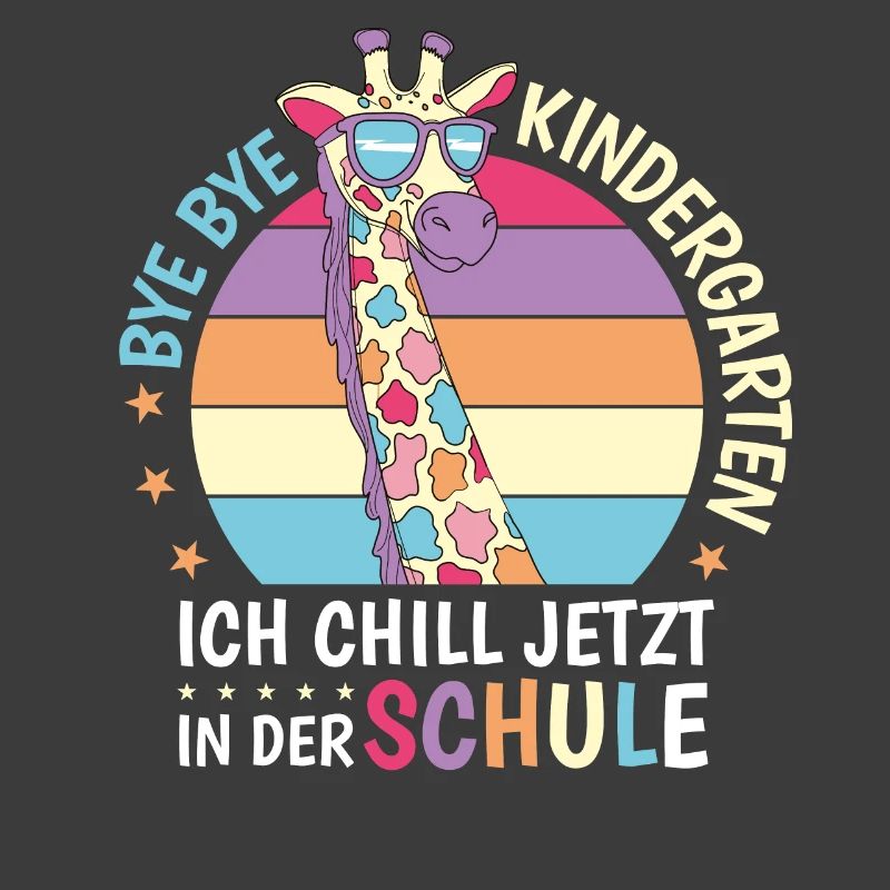 Bye Kindergarten Giraffe Retro Schule Einschulung