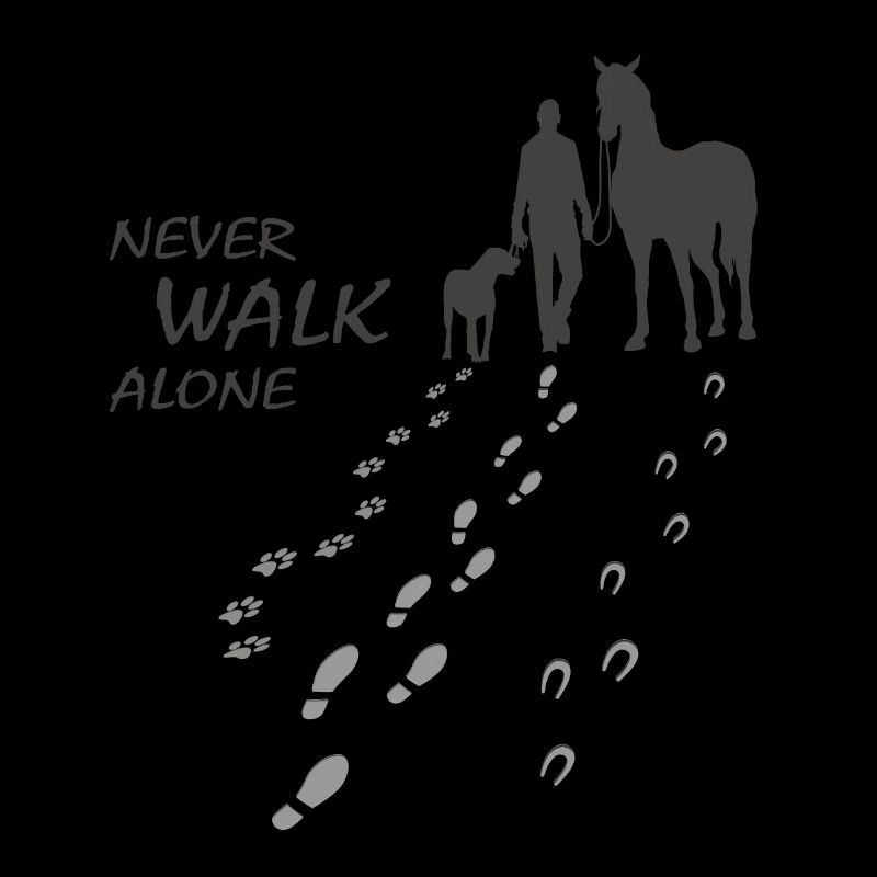 Never walk alone - Hund Pferd Reiter gemeinsam