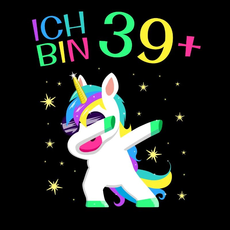 Ich bin 39 Plus 40. Geburtstag Einhorn Geschenk