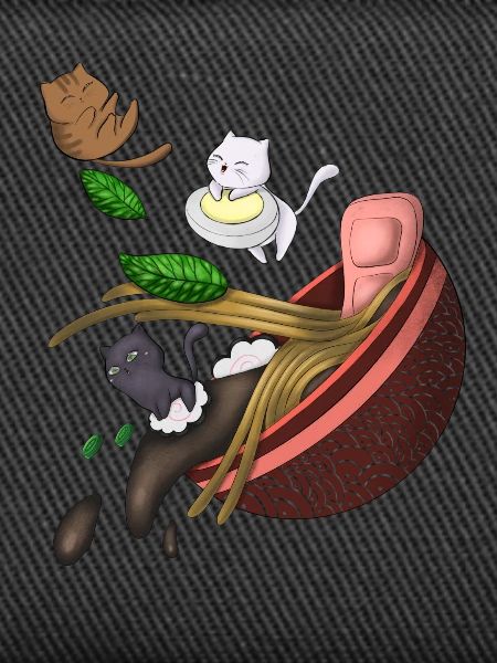 Whimsical Cat Noodle