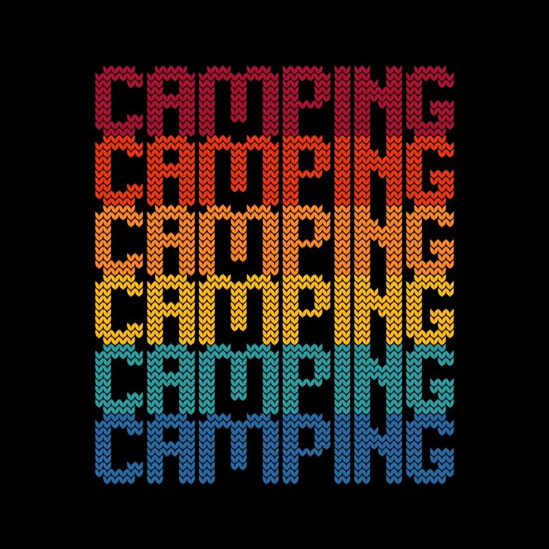 Camping Regenbogen Blockschrift