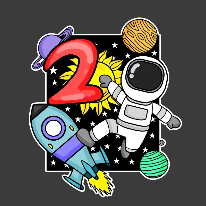 2 Years Astronaut Boy 2nd Birthday Gift