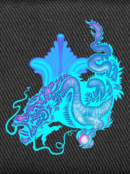 Bright Blue Chinese Dragon