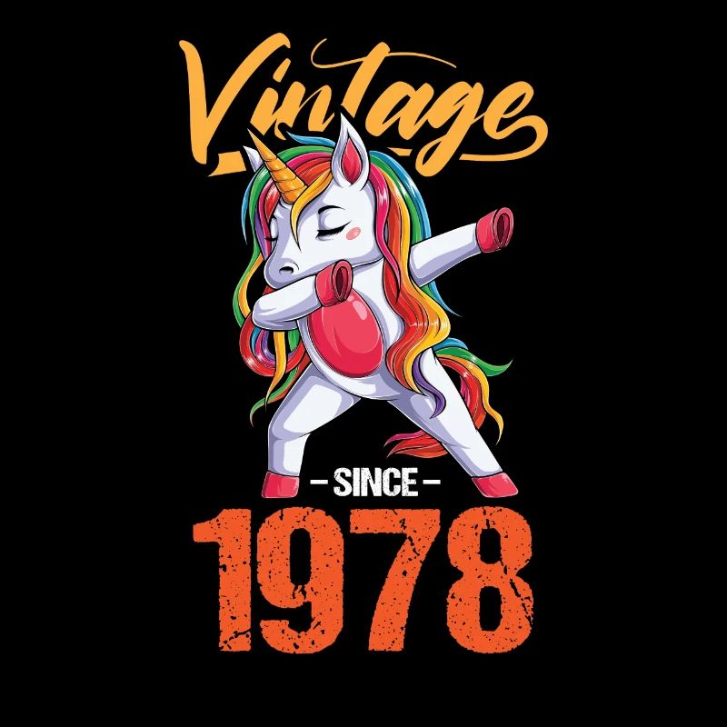 Birthday 1978 78 Unicorn Dab Vintage Gift