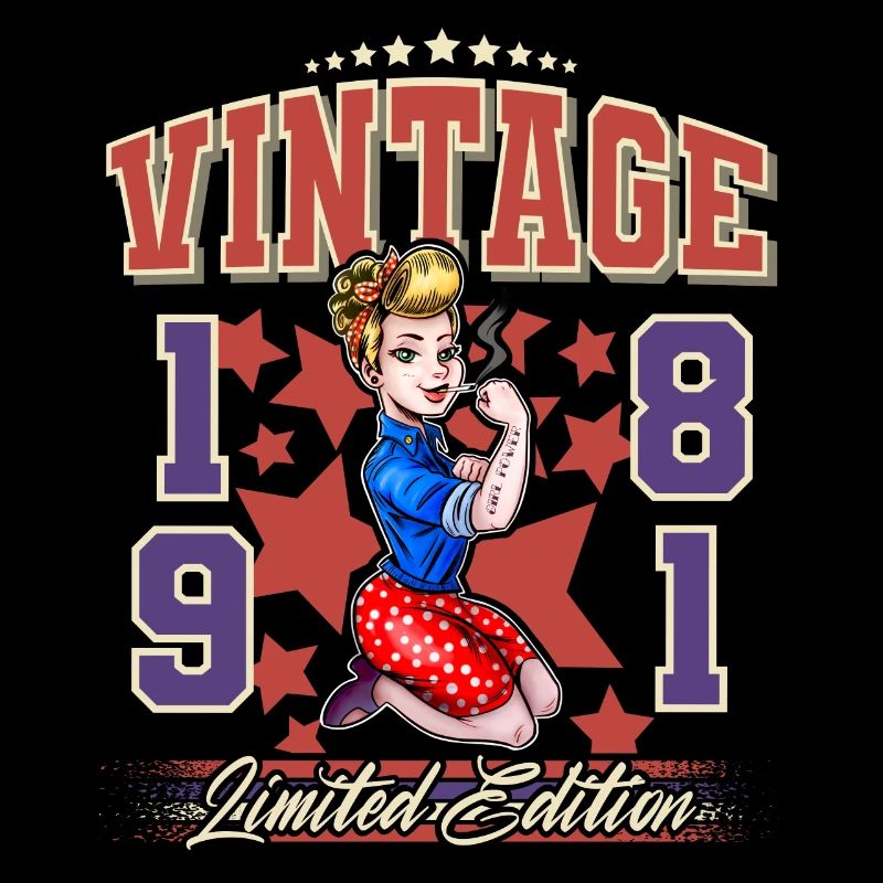 1981 Geburtsjahr Geburtstag Vintage Rockabilly