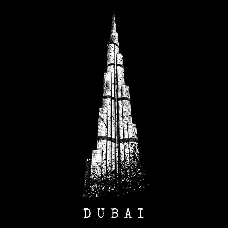 Dubaï Burj Khalifa Vintage Silhouette Émirat EAU