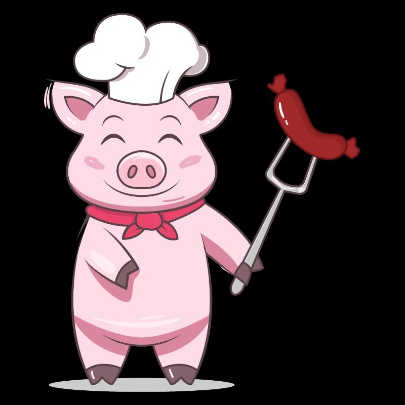 Pig Grill Master with Sausage – Funny Design