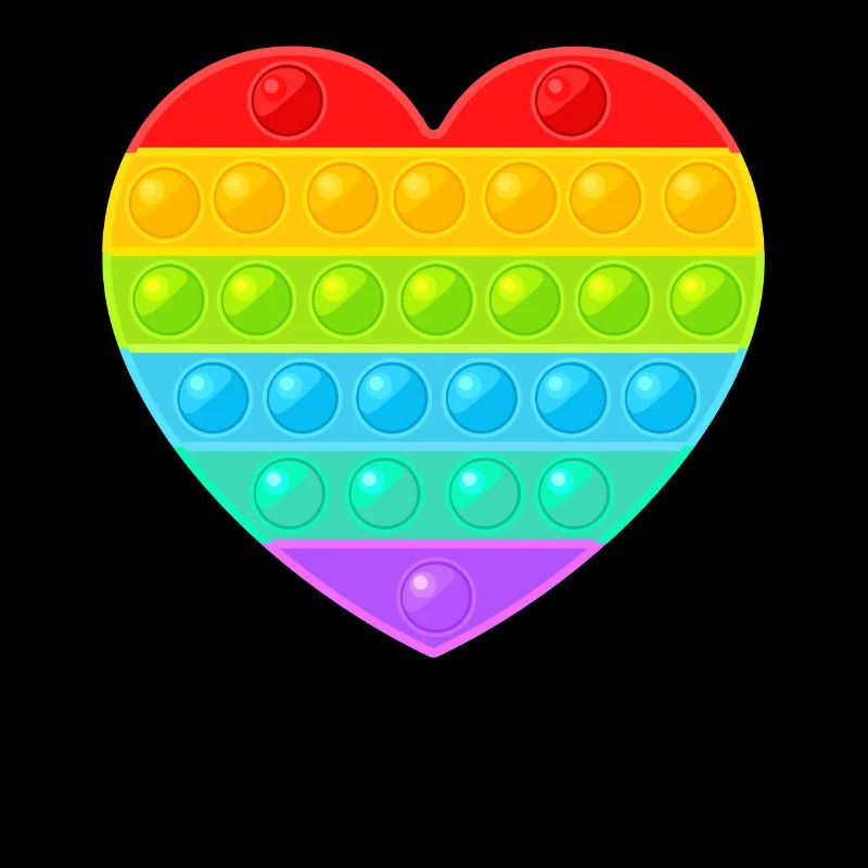 Pop It Popit Heart Colorful Rainbow