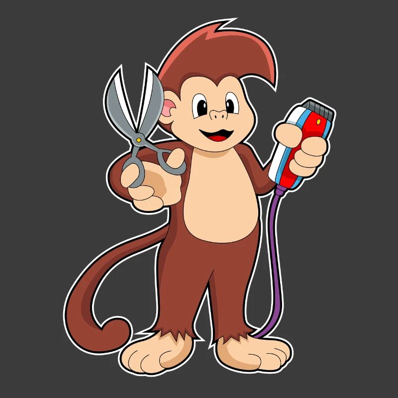 Ciseaux de coiffeur singe