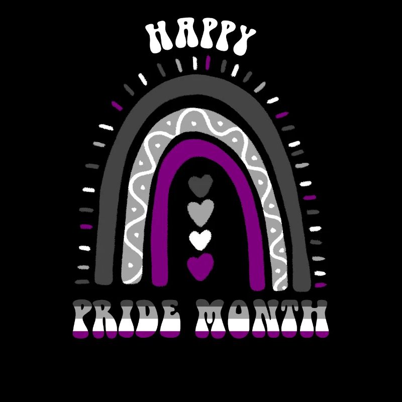 Happy Pride Month Asexual Boho Rainbow