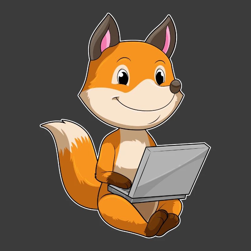 Fuchs avec ordinateur portable
