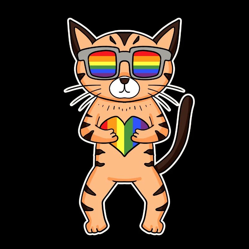 Chat LGBT Maine Coon Rainbow